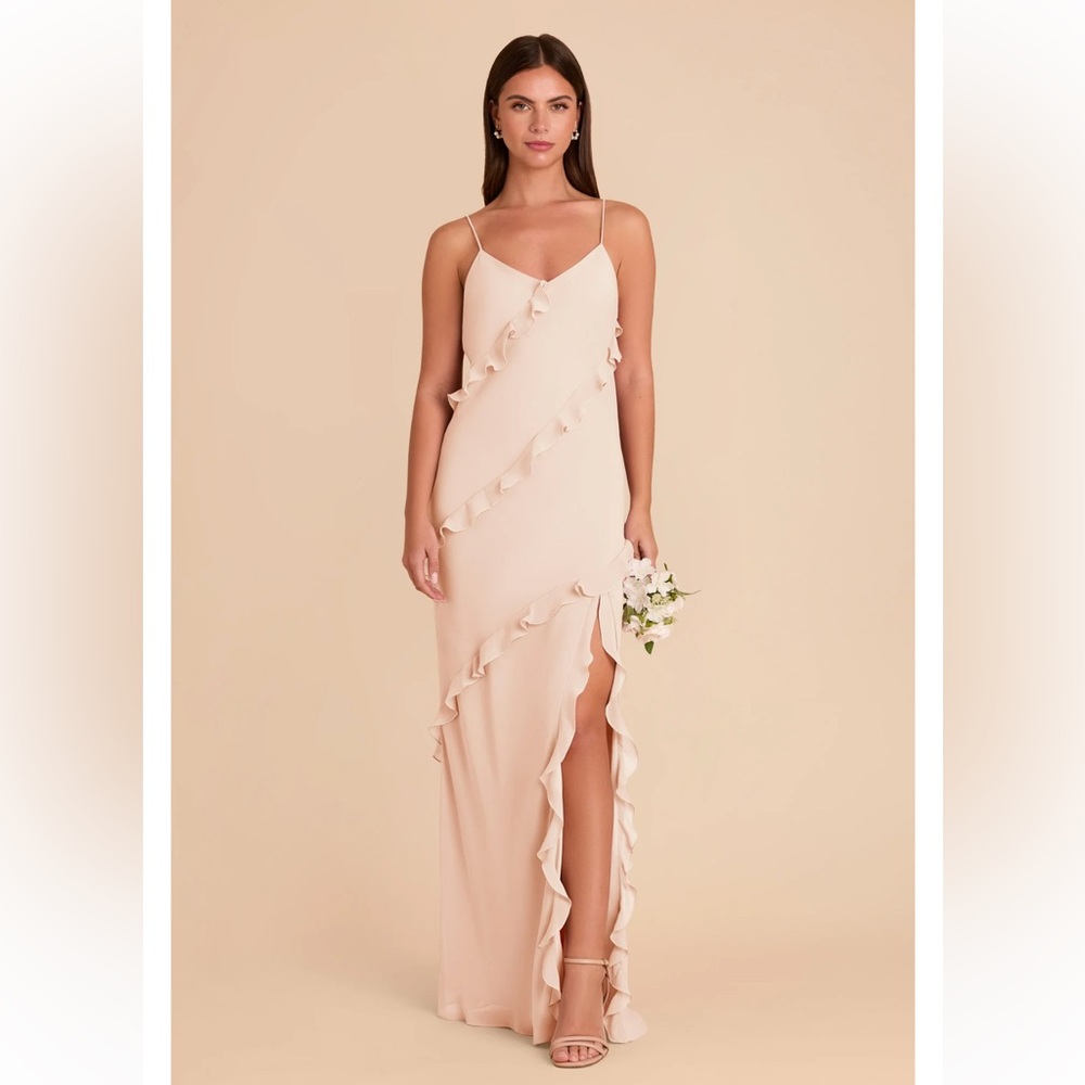 Birdy Grey Blush Pink Ruffle Maxi Dress